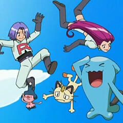 team rocket in the air sad